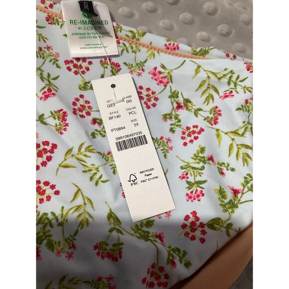 COPY - J. Crew Light Blue Floral Bikini Swim Bottom 3X - Picture 3 of 6